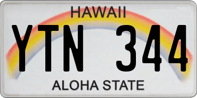 HI license plate YTN344