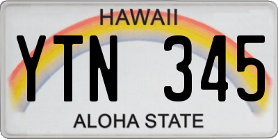 HI license plate YTN345