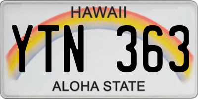 HI license plate YTN363
