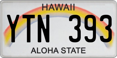 HI license plate YTN393