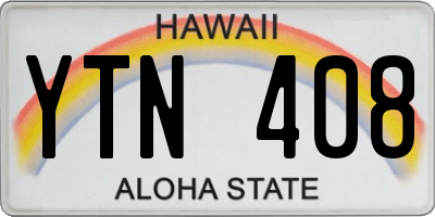 HI license plate YTN408