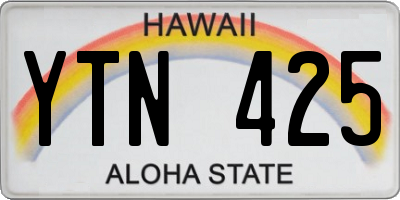 HI license plate YTN425