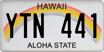 HI license plate YTN441