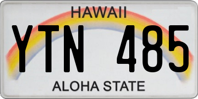 HI license plate YTN485