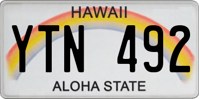 HI license plate YTN492