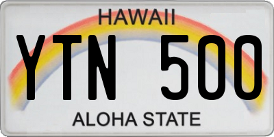HI license plate YTN500