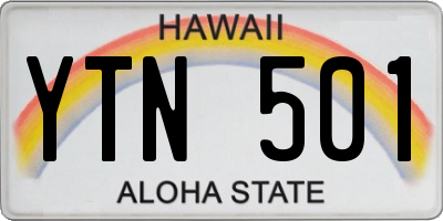 HI license plate YTN501