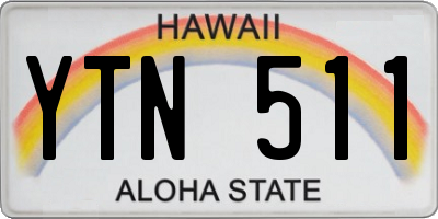 HI license plate YTN511