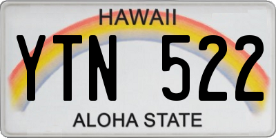 HI license plate YTN522