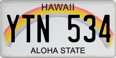 HI license plate YTN534