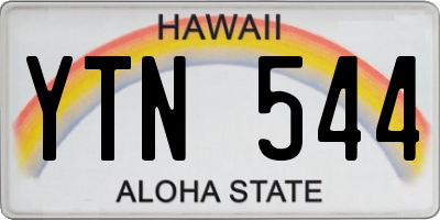 HI license plate YTN544