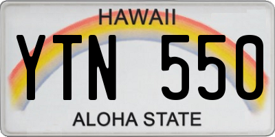 HI license plate YTN550