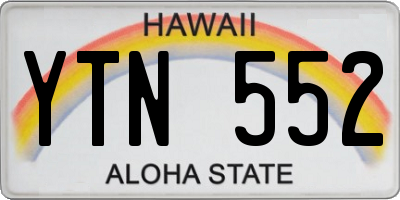 HI license plate YTN552