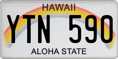 HI license plate YTN590