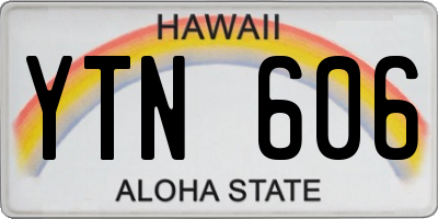 HI license plate YTN606