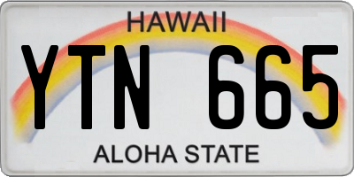 HI license plate YTN665