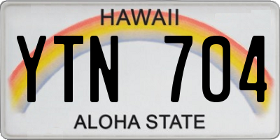 HI license plate YTN704