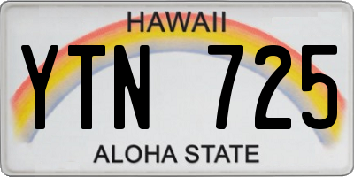 HI license plate YTN725