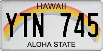 HI license plate YTN745