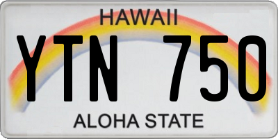 HI license plate YTN750
