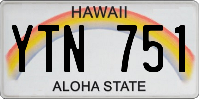 HI license plate YTN751