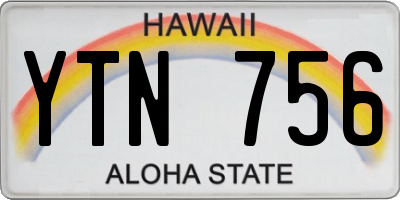 HI license plate YTN756