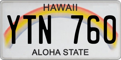 HI license plate YTN760