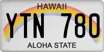 HI license plate YTN780