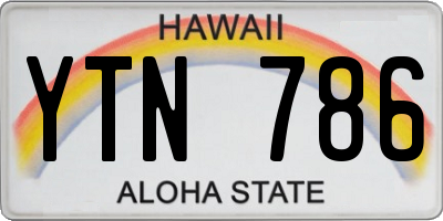 HI license plate YTN786