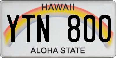 HI license plate YTN800