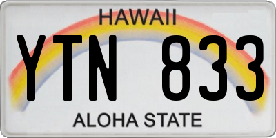 HI license plate YTN833