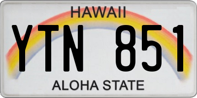 HI license plate YTN851