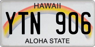 HI license plate YTN906