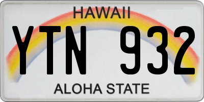 HI license plate YTN932