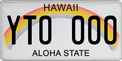HI license plate YTO000