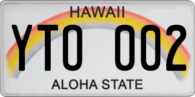 HI license plate YTO002