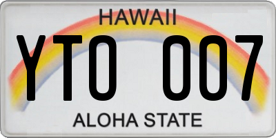 HI license plate YTO007