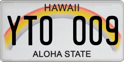 HI license plate YTO009