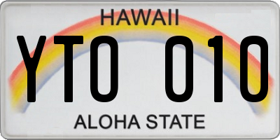 HI license plate YTO010