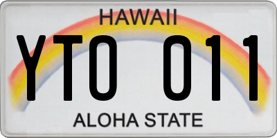 HI license plate YTO011