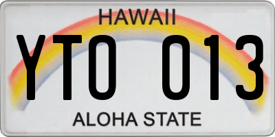 HI license plate YTO013