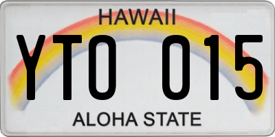 HI license plate YTO015