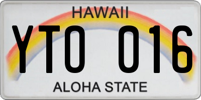 HI license plate YTO016