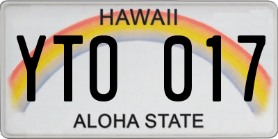 HI license plate YTO017