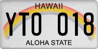 HI license plate YTO018