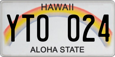HI license plate YTO024