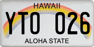 HI license plate YTO026
