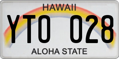 HI license plate YTO028