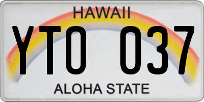 HI license plate YTO037