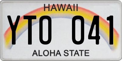 HI license plate YTO041